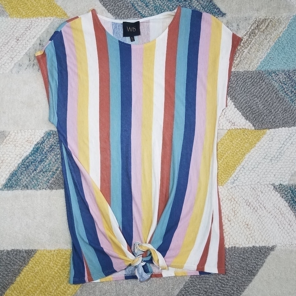W5 Rainbow Stripped Tie Top MEDIUM